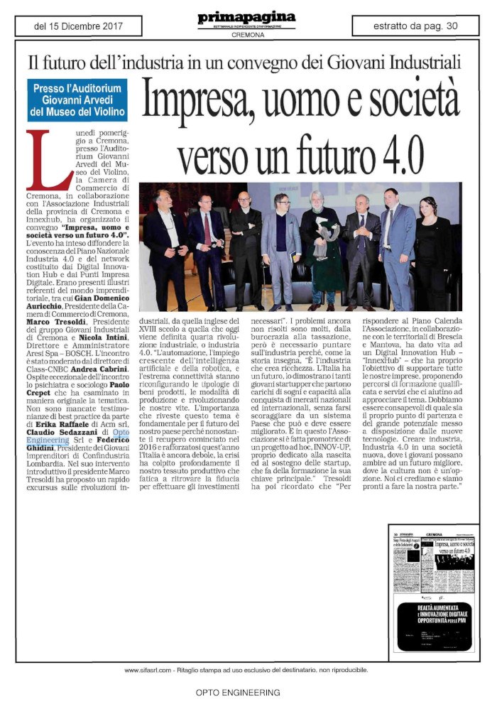Prima Pagina Cremona OPTO 15 12
