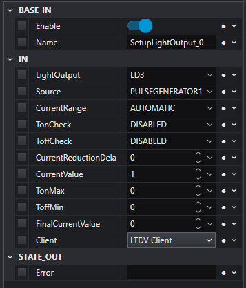 OEVIS Setup Light Output